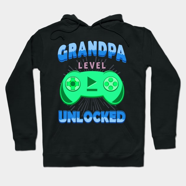 Husband Gaming Controller Dad Grandpa Level Unlocked Hoodie by JaussZ